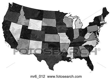 Stock Image - map, us, united states, politcal, atlas. Fotosearch