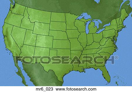 Stock Image - map, us, united states, politcal, atlas. Fotosearch