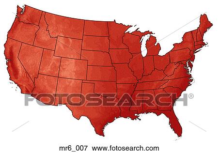 Stock Photo - map, us, united states, politcal, atlas. Fotosearch