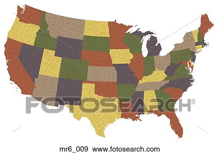 Stock Photo - map, us, united states, politcal, atlas. Fotosearch