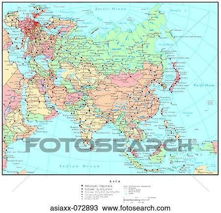 地図 の アジア で 国 境界線 ストックイメージ Asiaxx