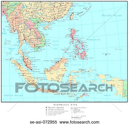 地図 の 東南アジア で 国 境界線 ストックフォト 写真素材