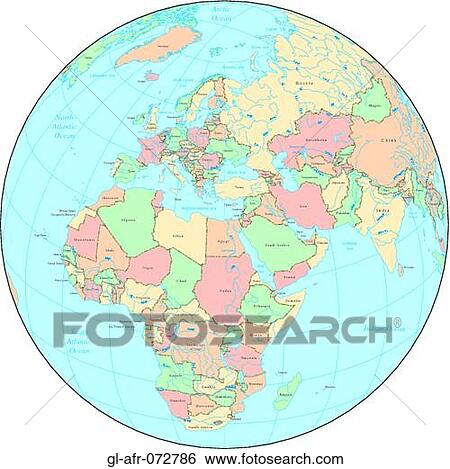 Globe over Africa, with Country Boundaries View Large Photo Image Stock Photograph - Globe over Africa, with Country Boundaries. Fotosearch