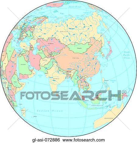 Globe over Asia, with Country Boundaries View Large Photo Image Stock Photograph - Globe over Asia, with Country Boundaries. Fotosearch