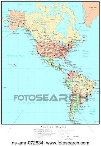 Map of Americas Region, with Country Boundaries View Large Photo Image Picture - Map of Americas Region, with Country Boundaries. Fotosearch