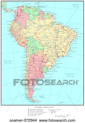 Map of South America, with Country Boundaries View Large Photo Image Picture - Map of South America, with Country Boundaries. Fotosearch