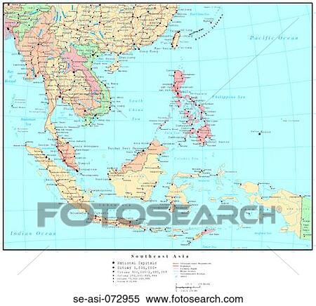 Stock Photography - Map of Southeast Asia, with Country Boundaries. Fotosearch