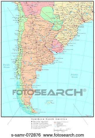 Map of Southern South America, with Country Boundaries View Large Photo Image Stock Photograph - Map of Southern South America, with Country Boundaries. Fotosearch