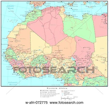 Map of Western Africa, with Country Boundaries View Large Photo Image Stock Photography - Map of Western Africa, with Country Boundaries. Fotosearch