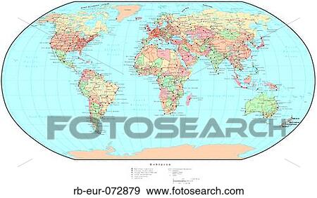 Map of World, with Country Boundaries View Large Photo Image Stock Photo - Map of World, with Country Boundaries. Fotosearch