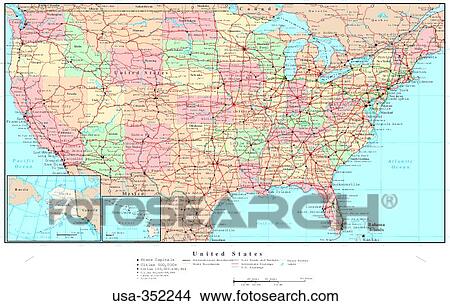 地図 政治的である 米国 アメリカ 州 ピクチャー Usa Fotosearch