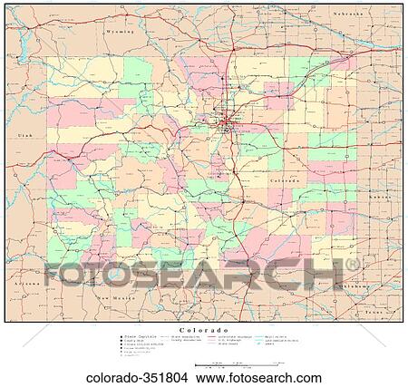 Picture - map, political, united states, usa, states. Fotosearch
