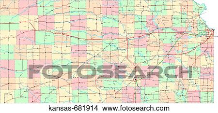 Picture - map, political, united states, usa, states. Fotosearch