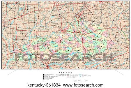 Picture - map, political, united states, usa, states. Fotosearch