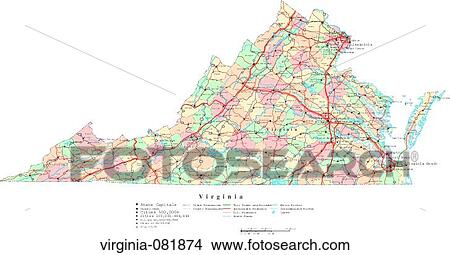 Picture - map, political, united states, usa, states. Fotosearch
