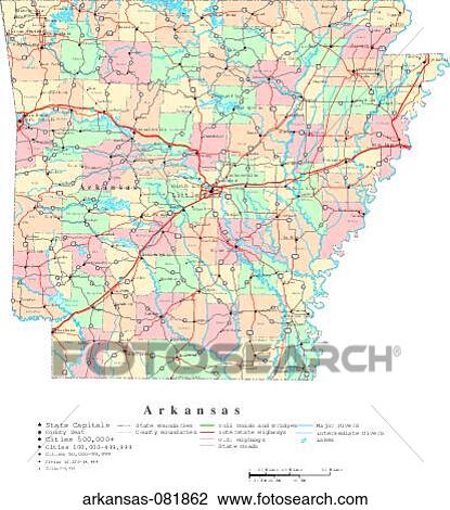 Stock Image - map, political, united states, usa, states. Fotosearch