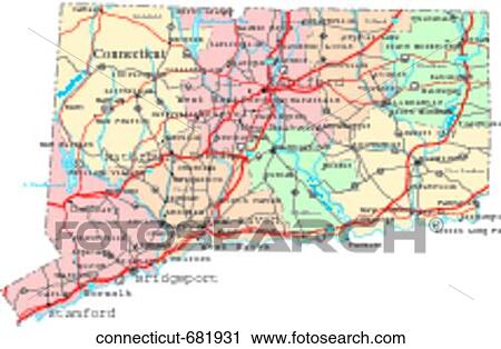 Stock Image - map, political, united states, usa, states. Fotosearch
