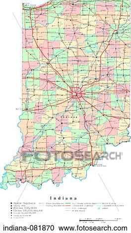Stock Image - map, political, united states, usa, states. Fotosearch