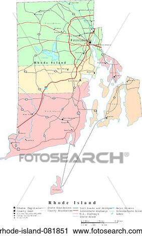 Stock Image - map, political, united states, usa, states. Fotosearch