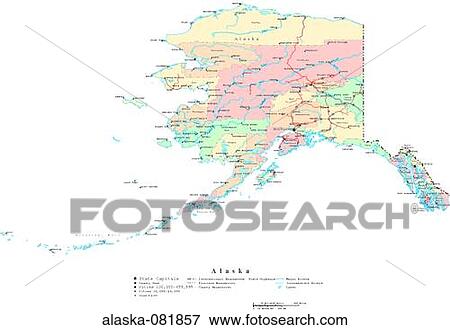 Stock Photo - map, political, united states, usa, states. Fotosearch