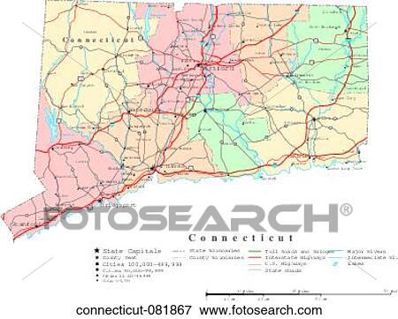 Stock Photo - map, political, united states, usa, states. Fotosearch