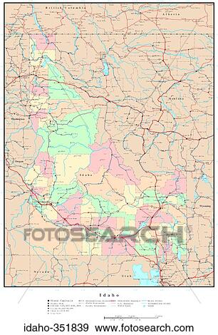 Stock Photo - map, political, united states, usa, states. Fotosearch