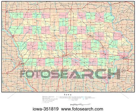 Stock Photo - map, political, united states, usa, states. Fotosearch