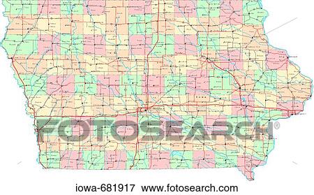 Stock Photo - map, political, united states, usa, states. Fotosearch