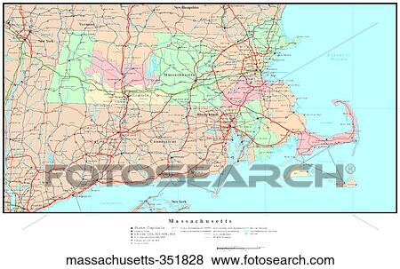 Stock Photo - map, political, united states, usa, states. Fotosearch