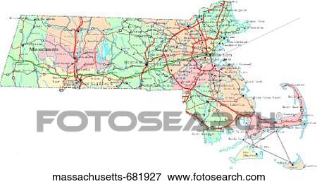 Stock Photo - map, political, united states, usa, states. Fotosearch