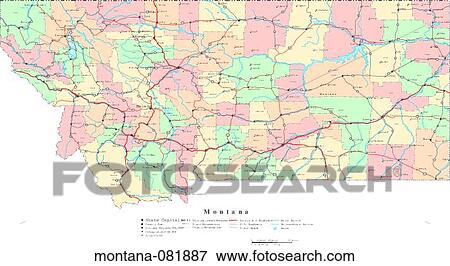 Stock Photo - map, political, united states, usa, states. Fotosearch