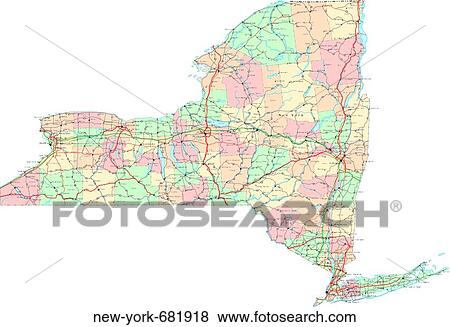 Stock Photo - map, political, united states, usa, states. Fotosearch