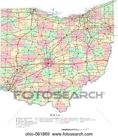 Stock Photo - map, political, united states, usa, states. Fotosearch