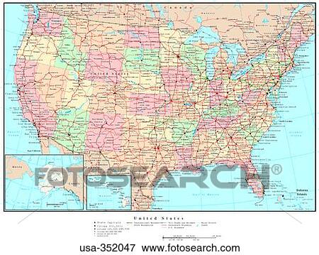 map, political, united states, usa, states View Large Photo Image Stock Photo - map, political, united states, usa, states. Fotosearch