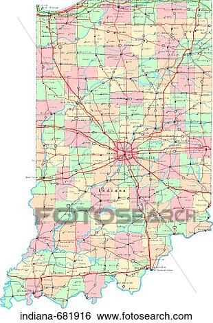 Stock Photograph - map, political, united states, usa, states. Fotosearch