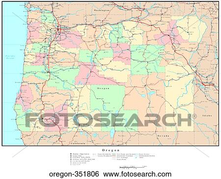 Stock Photograph - map, political, united states, usa, states. Fotosearch