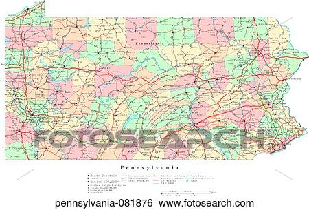Stock Photograph - map, political, united states, usa, states. Fotosearch