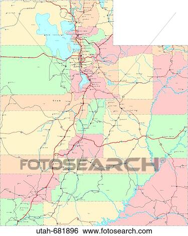 Stock Photograph - map, political, united states, usa, states. Fotosearch