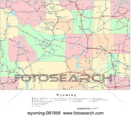 Stock Photograph - map, political, united states, usa, states. Fotosearch