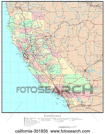 Stock Photography - map, political, united states, usa, states. Fotosearch