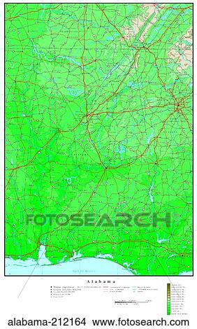 Picture - map, contour, united states, usa, states. Fotosearch