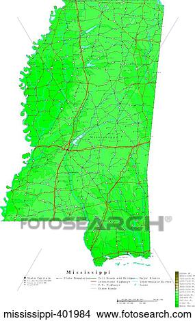 Picture - map, contour, united states, usa, states. Fotosearch