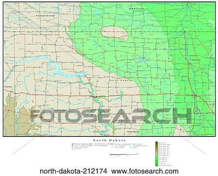 Picture - map, contour, united states, usa, states. Fotosearch