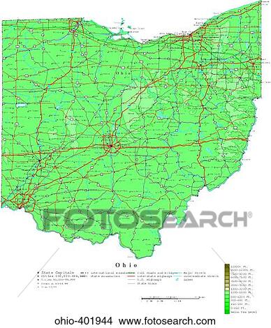 Picture - map, contour, united states, usa, states. Fotosearch
