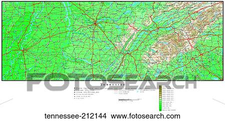 Picture - map, contour, united states, usa, states. Fotosearch