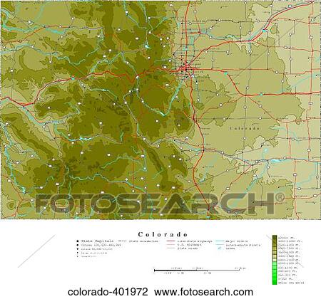 Stock Image - map, contour, united states, usa, states. Fotosearch