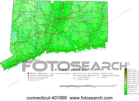 Stock Image - map, contour, united states, usa, states. Fotosearch