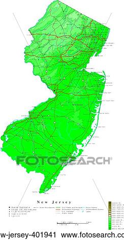 Stock Image - map, contour, united states, usa, states. Fotosearch
