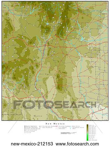 Stock Image - map, contour, united states, usa, states. Fotosearch