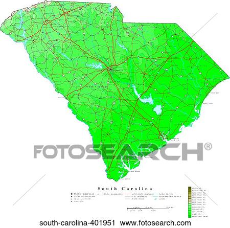 Stock Image - map, contour, united states, usa, states. Fotosearch